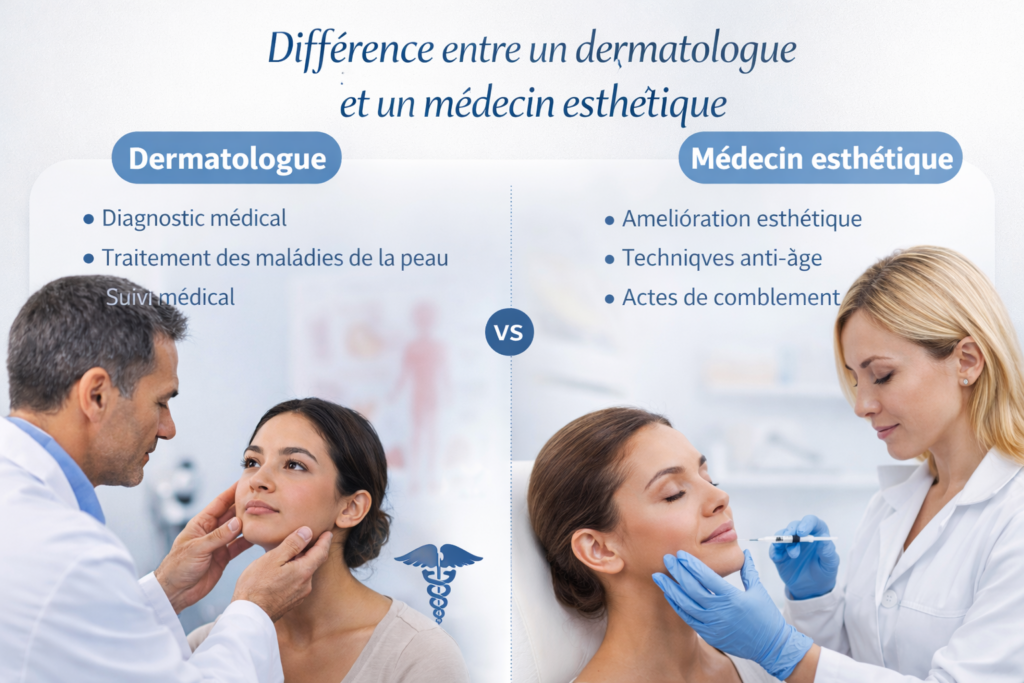 Différence entre un dermatologue et un médecin esthétique